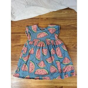 Tea Brand Size 6 Watermelon Design Dress Short Sleeve